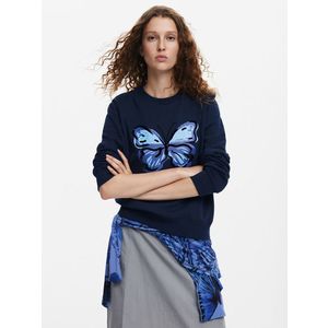 Desigual Butterfly Mikina Modrá obraz