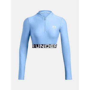 Under Armour HeatGear Rib 1/4 Zip LS Triko Modrá obraz