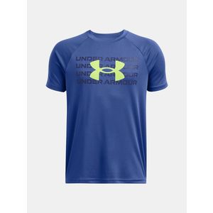 Under Armour UA B Tech Wordmark Logo SS Triko Modrá obraz