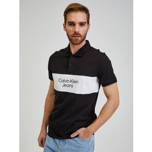 Calvin Klein Jeans Polo Triko Černá obraz