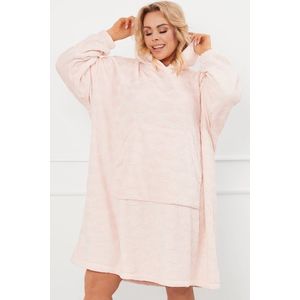 Huňatá oversize mikina Italian Fashion Runa - s kapucí Starorůžová One size obraz