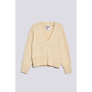 SVETR GANT W. VARSITY CASHMERE BLEND V-NECK VINTAGE CREAM obraz