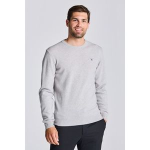 SVETR GANT SUPERFINE LAMBSWOOL CREW LIGHT GREY MELANGE obraz