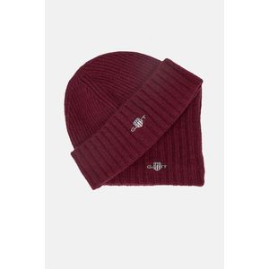 SET ČEPICE A ŠÁLA GANT BEANIE SNOOD GIFT SET WINE RED obraz