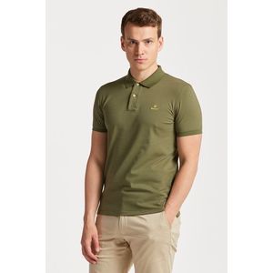 POLOKOŠILE GANT CONTRAST COLLAR PIQUE SS RUGGER JUNIPER GREEN obraz