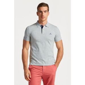 POLOKOŠILE GANT CONTRAST COLLAR PIQUE SS RUGGER GREY MELANGE obraz