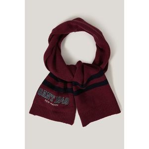 ŠÁLA GANT GANT 1949 STRIPED KNITTED SCARF WINE RED obraz