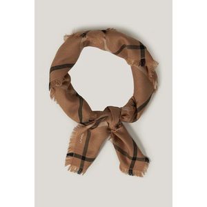 ŠÁLA GANT HERRINGBONE CHECKED FOULARD CARAMEL BEIGE obraz