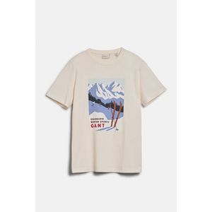 TRIČKO GANT SEASONAL GRAPHIC T-SHIRT CREAM obraz