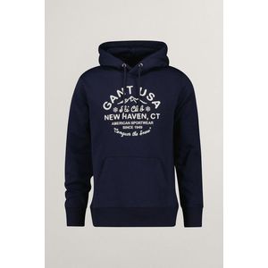 MIKINA GANT GRAPHIC HOODIE EVENING BLUE obraz