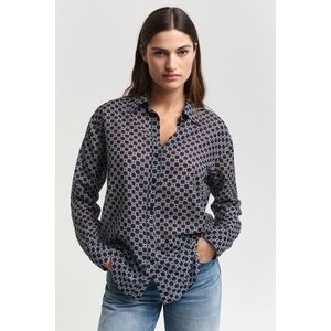 KOŠILE GANT REL GEOMETRIC CTN SILK SHIRT EVENING BLUE obraz