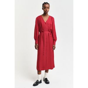 ŠATY GANT RELAXED SATIN STRIPE SHIRT DRESS CHERRY RED obraz