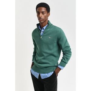 SVETR GANT CASUAL COTTON HALF ZIP WOODY GREEN obraz