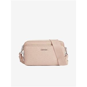 Světle růžová dámská vzorovaná crossbody kabelka Calvin Klein obraz