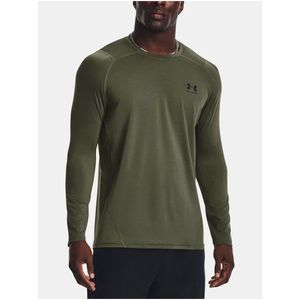 Khaki sportovní tričko Under Armour UA HG Armour Fitted LS obraz