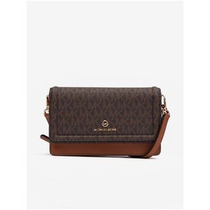 Hnědá dámská kožená crossbody kabelka Michael Kors Jet Set Phone Crossbody obraz