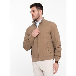 Hnědá pánská lehká bunda Ombre Clothing Harrington obraz