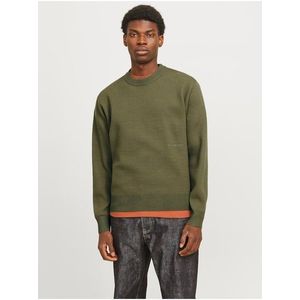 Khaki pánský svetr Jack & Jones Vester obraz