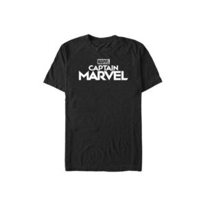 Černé pánské tričko Marvel Plain Captain Marvel Logo obraz