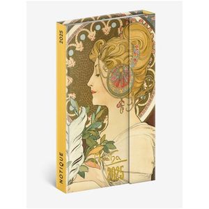 NOTIQUE Týdenní magnetický diář Alfons Mucha 2025, 13 x 21 cm obraz