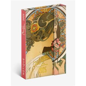 NOTIQUE Týdenní magnetický diář Alfons Mucha 2025, 11 x 16 cm obraz