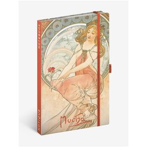 NOTIQUE Notes Alfons Mucha – Malířství, linkovaný, 13 x 21 cm obraz