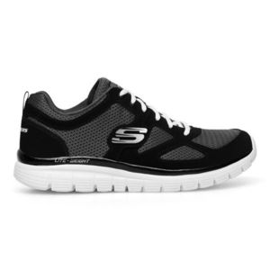 Sportovní Skechers BURNS AGOURA 52635 BKW Přírodní kůže (useň)/-Přírodní kůže (useň), Látka/-Síťka mesh obraz