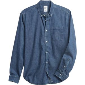 GAP FA21 DENIM Pánská košile, tmavě modrá, velikost obraz