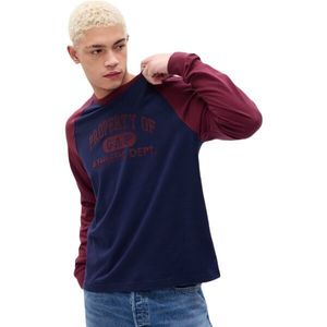 GAP LS LOGO RAGLAN Pánské tričko, tmavě modrá, velikost obraz