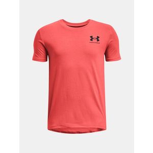 Under Armour UA B Sportstyle Left Chest SS Triko dětské Červená obraz