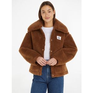 Calvin Klein Jeans Bonded Sherpa Zimní bunda Hnědá obraz