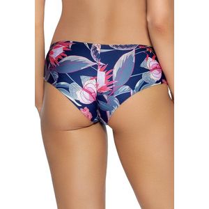 Spodní díl plavek Ava Lingerie 167/5 Flowers - brazilky Tmavě modrá-šedá 2XL | dámské plavky obraz