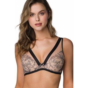 Push-up podprsenka Mat Xanthe - bralette Béžovo-černá 70F obraz