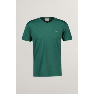 TRIČKO GANT SLIM SHIELD V-NECK T-SHIRT WOODY GREEN obraz