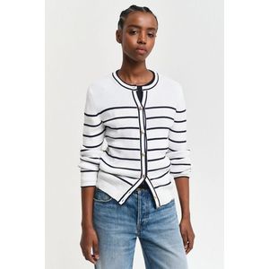 KARDIGAN GANT RIBBED BRETON CARDIGAN CREAM obraz