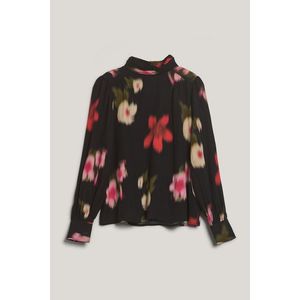 HALENKA GANT FLORAL PRINT MOCK NECK BLOUSE BLACK obraz