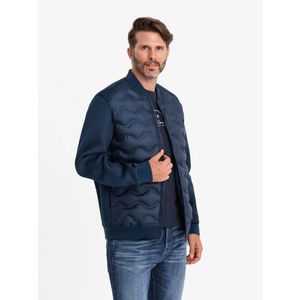 Tmavě modrá bomber trendy bunda V2 JALP-0141 obraz