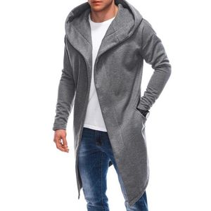 Prodloužený asymetrický šedý cardigan V3 SSZP-0112 obraz