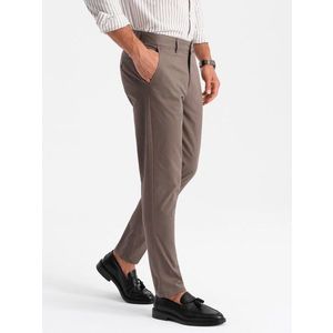 Chinos hnědé kalhoty klasického střihu V1 PACP-0183 obraz