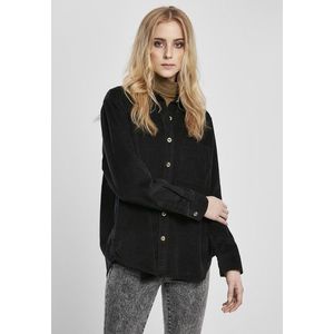 Urban Classics Ladies Corduroy Oversized Shirt black obraz