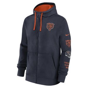 Nike Men's NFL Feece Hoodie Chicago Bears Marine/University Orange obraz