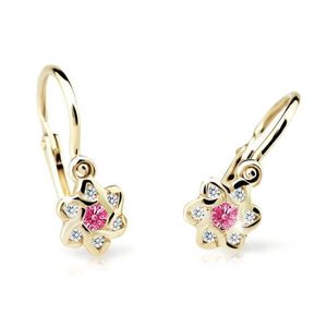 Cutie Jewellery Zlaté dětské náušnice C2149-10-X-1 fuchsiová obraz