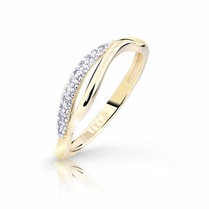 Cutie Jewellery Půvabný zlatý prsten se zirkony Z8054-10-X-1 52 mm obraz