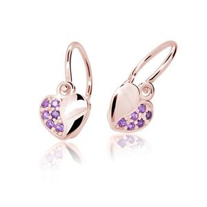 Cutie Jewellery Dětské náušnice z růžového zlata C2160-10-X-4 fialová obraz