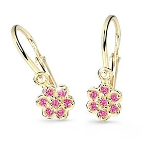 Cutie Jewellery Zlaté dětské náušnice C2746-10-X-1 fuchsiová obraz