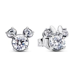 Pandora Třpytivé stříbrné náušnice Mickey a Minnie Disney 293219C01 obraz