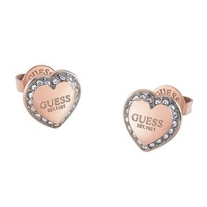 Guess Blyštivé srdíčkové náušnice Fine Heart JUBE01427JWRGT/U obraz