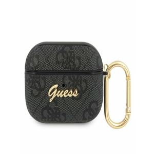 Guess 4G Script PC/PU AirPods Pro Black Obal Fialová obraz