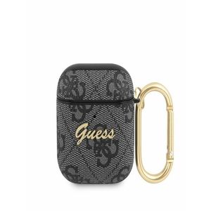 Guess 4G Script PC/PU AirPods 1/2 Black Obal Fialová obraz