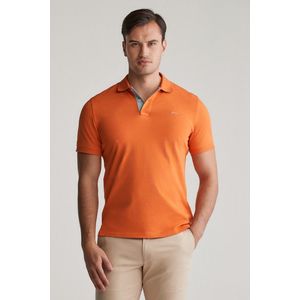 POLOKOŠILE GANT REG CONTRAST PIQUE SS RUGGER PUMPKIN ORANGE obraz